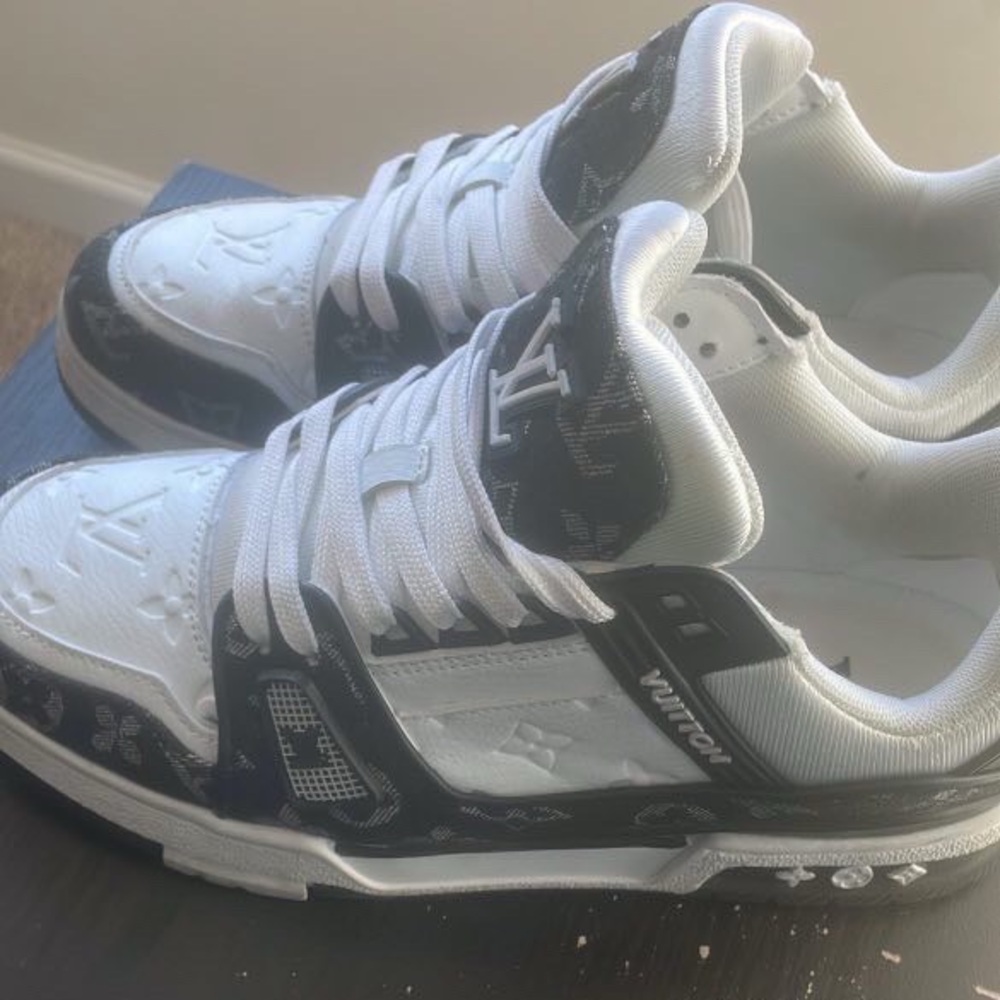 Louis Vuitton White and Black Sneakers